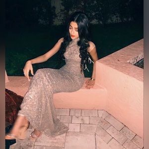 Portia And Scarlett Size 0 Silver/Nude Dress